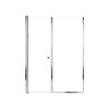 Lyna 52-in x 70-in Pivot Shower Door And Fixed Panel With 1/4-in Clear Glass And Double-Sided Knob Handles, Polished Chrome