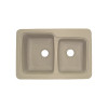 Transolid KDT33226-60 33-in x 22-in Solid Surface Kitchen Sink with Double Offset Bowls, Drop-in Installation, in Matrix Sand