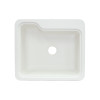25-in x 22-in Solid Surface Kitchen Sink with Single Bowl, Drop-in Installation, in White