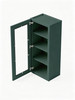 18 in. x 42 in. Ready to Assemble Wall Cabinet with Single Remington Frame Clear Glass Door, Green