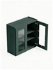 27 in. x 30 in. Ready to Assemble Wall Cabinet with Double Remington Frame Clear Glass Doors, Green