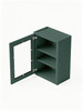 9 in. x 30 in. Ready to Assemble Wall Cabinet with Single Remington Frame Clear Glass Door, Green