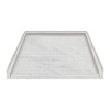 39.5-in x 37.75-in Solid Surface Barrier-Free Right-Hand Shower Base in White Carrara