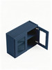 27 in. x 24 in. Ready to Assemble Wall Cabinet with Remington Frame Clear Glass Door, Navy Blue