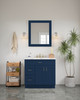 30-in x 34-in Shaker Framed Vanity Mirror, Navy Blue