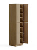 30-in x 24-in x 96-in Ready To Assemble Slim Shaker Four Door Tall Utility Cabinet, Tan Wood