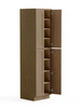 24-in x 24-in x 96-in Ready To Assemble Shaker Four Door Tall Utility Cabinet, Tan Wood