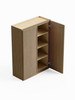 24-in x 12-in x 42-in Ready To Assemble Slim Shaker Double Door Wall Cabinet, Tan Wood