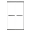 Stratford 48-in x 78-in Bypass Shower Door With 5/16-in Clear Glass And Round Tube Handles, Matte Black