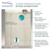 Olenna 60-in x 80-in Bypass Shower Door With 11/32-in Golden Sparkling Glass And Riley Handles, Polished Chrome