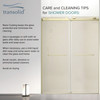 Olenna 60-in x 80-in Bypass Shower Door With 11/32-in Golden Sparkling Glass And Riley Handles, Polished Chrome