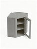 24 in. x 30 in. Ready to Assemble Easy Reach Wall Cabinet with Remington Frame Clear Glass Door, Light Grey