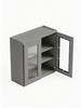 24 in. x 30 in. Ready to Assemble Wall Cabinet with Double Remington Frame Clear Glass Doors, Light Grey