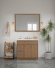 48-in x 34-in Slim Shaker Framed Vanity Mirror, Tan Wood