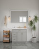 48-in x 34-in Slim Shaker Framed Vanity Mirror, Light Grey