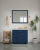 42-in x 34-in Slim Shaker Framed Vanity Mirror, Navy Blue
