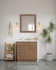 30-in x 34-in Shaker Framed Vanity Mirror, Tan Wood