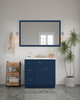 54-in x 34-in Slim Shaker Framed Vanity Mirror, Navy Blue