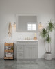 42-in x 34-in Shaker Framed Vanity Mirror, Light Grey