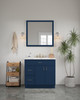 36-in x 34-in Slim Shaker Framed Vanity Mirror, Navy Blue