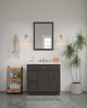 24-in x 34-in Slim Shaker Framed Vanity Mirror, Smokey Grey