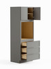 30-in x 24-in x 90-in Ready To Assemble Slim Shaker Tall Oven Cabinet, Light Grey