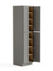 30-in x 24-in x 96-in Ready To Assemble Shaker Four Door Tall Utility Cabinet, Light Grey