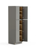 30-in x 24-in x 90-in Ready To Assemble Slim Shaker Four Door Tall Utility Cabinet, Light Grey