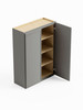 24-in x 12-in x 42-in Ready To Assemble Slim Shaker Double Door Wall Cabinet, Light Grey