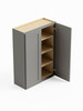 24-in x 12-in x 42-in Ready To Assemble Shaker Double Door Wall Cabinet, Light Grey
