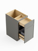 18-in x 24-in x 35-in Ready To Assemble Slim Shaker Double Trash Can Pull-Out Base Cabinet, Light Grey