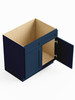 33-in x 24-in x 35-in Ready To Assemble Shaker Double Door Double Drawer Front Sink Base Cabinet, Navy Blue
