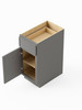 12-in x 24-in x 35-in Ready To Assemble Slim Shaker Single Door Single Drawer Base Cabinet, Light Grey