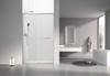 Stratford 48-in x 78-in Bypass Shower Door With 5/16-in Clear Glass And Round Tube Handles, Brushed Stainless
