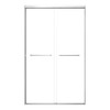 Stratford 48-in x 78-in Bypass Shower Door With 5/16-in Clear Glass And Round Tube Handles, Brushed Stainless