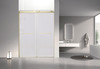 Olenna 60-in x 80-in Bypass Shower Door With 11/32-in Silver Sparkling Glass And Riley Handles, Champagne Bronze