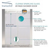 Olenna 60-in x 80-in Bypass Shower Door With 11/32-in Silver Sparkling Glass And Riley Handles, Champagne Bronze
