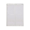 Olenna 60-in x 80-in Bypass Shower Door With 11/32-in Silver Sparkling Glass And Riley Handles, Brushed Stainless