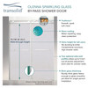 Olenna 60-in x 80-in Bypass Shower Door With 11/32-in Silver Sparkling Glass And Riley Handles, Brushed Stainless