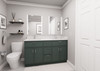 60-in x 21-in x 35-in Ready to Assemble Slim Shaker Vanity Combo Base Cabinet With Center Drawer Stack, Green, VSD60-3D-RTA-FR02-GR