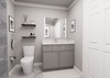 42-in x 21-in x 35-in Ready to Assemble Slim Shaker Vanity Combo Base Cabinet, Light Grey, VSD42-RTA-FR02-LG