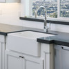 23.5-in x 19.75-in x 10-in Single Bowl, Farmhouse Fireclay Kitchen Sink with Channeled Overflow, Undermount Installation, in White