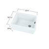 23.5-in x 19.75-in x 10-in Single Bowl, Farmhouse Fireclay Kitchen Sink with Channeled Overflow, Undermount Installation, in White