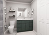 48-in x 21-in x 35-in Ready to Assemble Slim Shaker Vanity Combo Base Cabinet With Double Drawer Stack, Green, VDDB48-RTA-FR02-GR