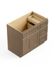 36-in x 21-in x 35-in Ready To Assemble Shaker Vanity Combo Base Cabinet With Three Drawers on Right, Tan Wood, V3621DR-RTA-FR01-TW