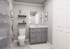 36-in x 21-in x 35-in Ready to Assemble Slim Shaker Vanity Combo Base Cabinet With Three Drawers on Left, Light Grey, V3621DL-RTA-FR02-LG