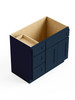 36-in x 21-in x 35-in Ready To Assemble Shaker Vanity Combo Base Cabinet With Three Drawers on Left, Navy Blue, V3621DL-RTA-FR01-NB