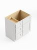 30-in x 21-in x 35-in Ready To Assemble Shaker Vanity Combo Base Cabinet With Three Drawers on Left, White, V3021DL-RTA-FR01-WH