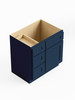 30-in x 21-in x 35-in Ready To Assemble Shaker Vanity Combo Base Cabinet With Three Drawers on Left, Navy Blue, V3021DL-RTA-FR01-NB