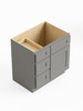 30-in x 21-in x 35-in Ready To Assemble Shaker Vanity Combo Base Cabinet With Three Drawers on Left, Light Grey, V3021DL-RTA-FR01-LG